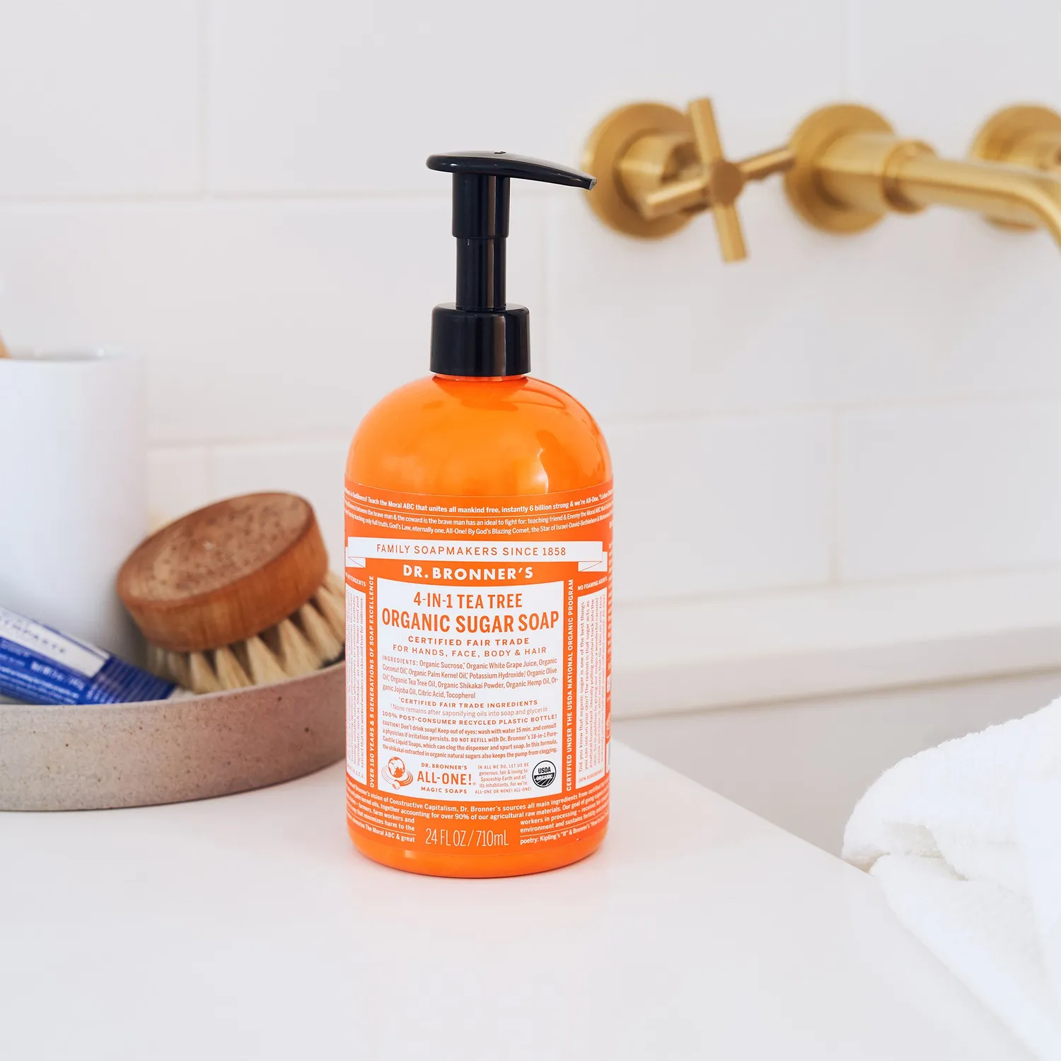 Dr. Bronner's Organic Sugar Tea Tree flydende sæbe 12 oz