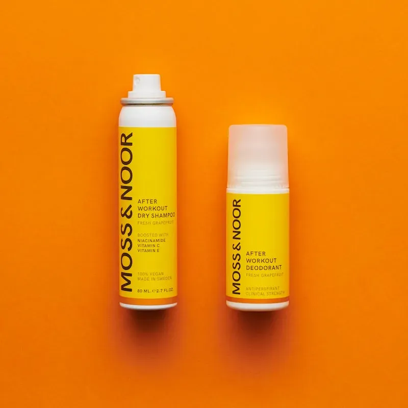 Moss Noor After Workout sæt deodorant + tørshampoo grapefrugt