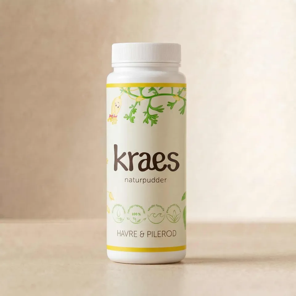 Kraes BabyBad Naturpudder babypudder 100 g talkumfri