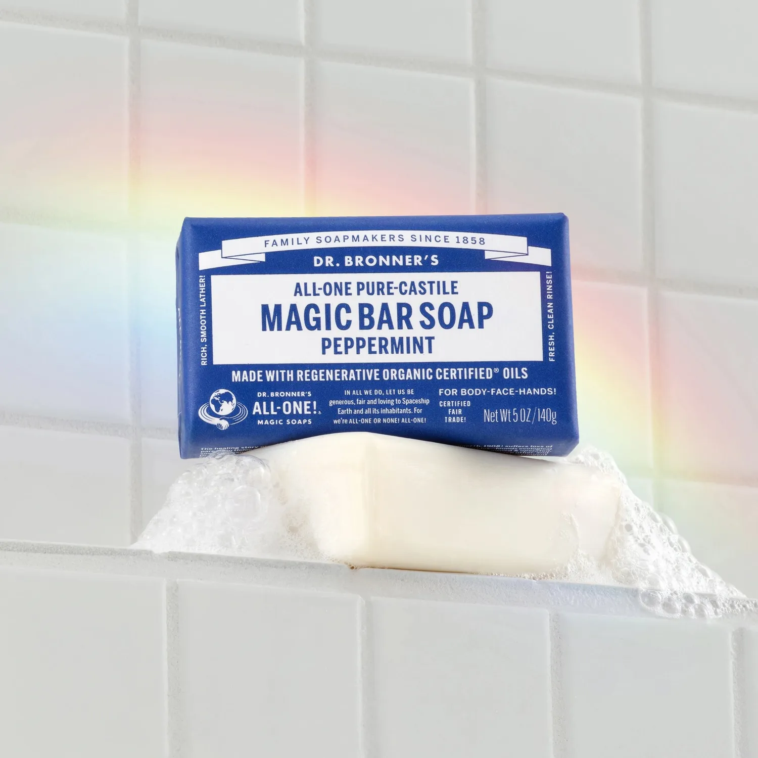 Dr. Bronner's Peppermint sæbesæt bundle med frisk duft