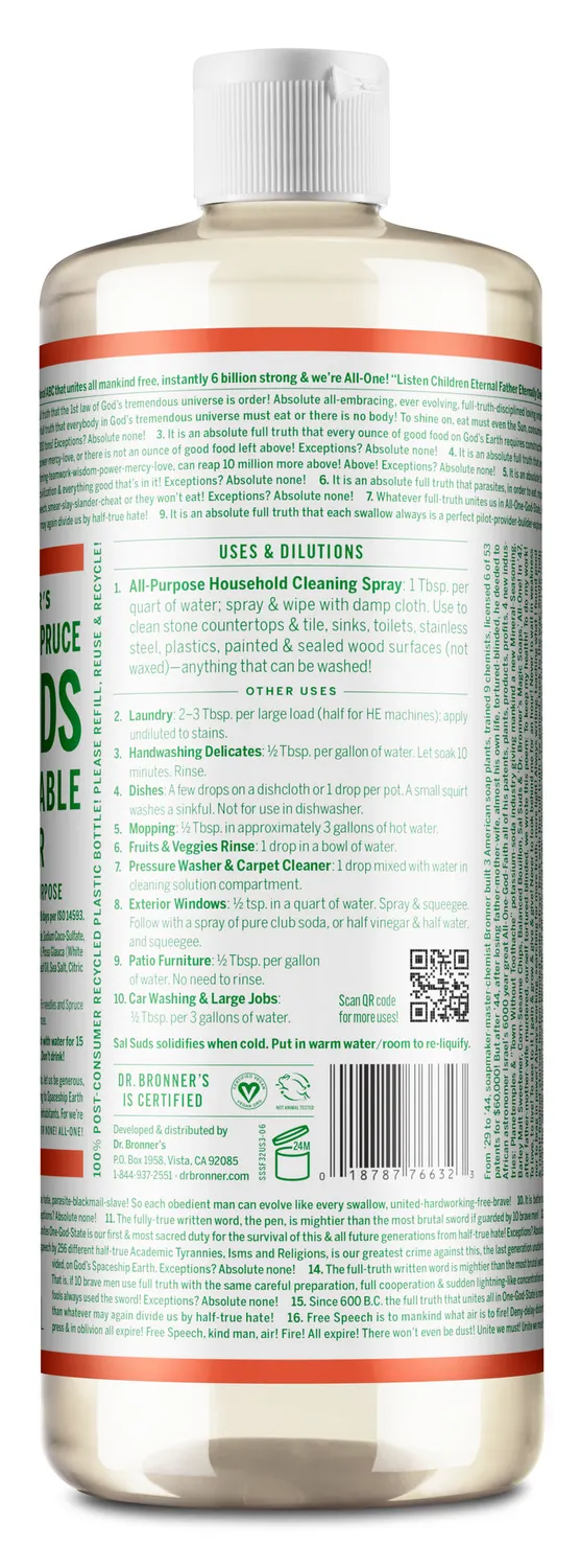 Dr. Bronner's Sal Suds rengøringsmiddel 16 oz gran