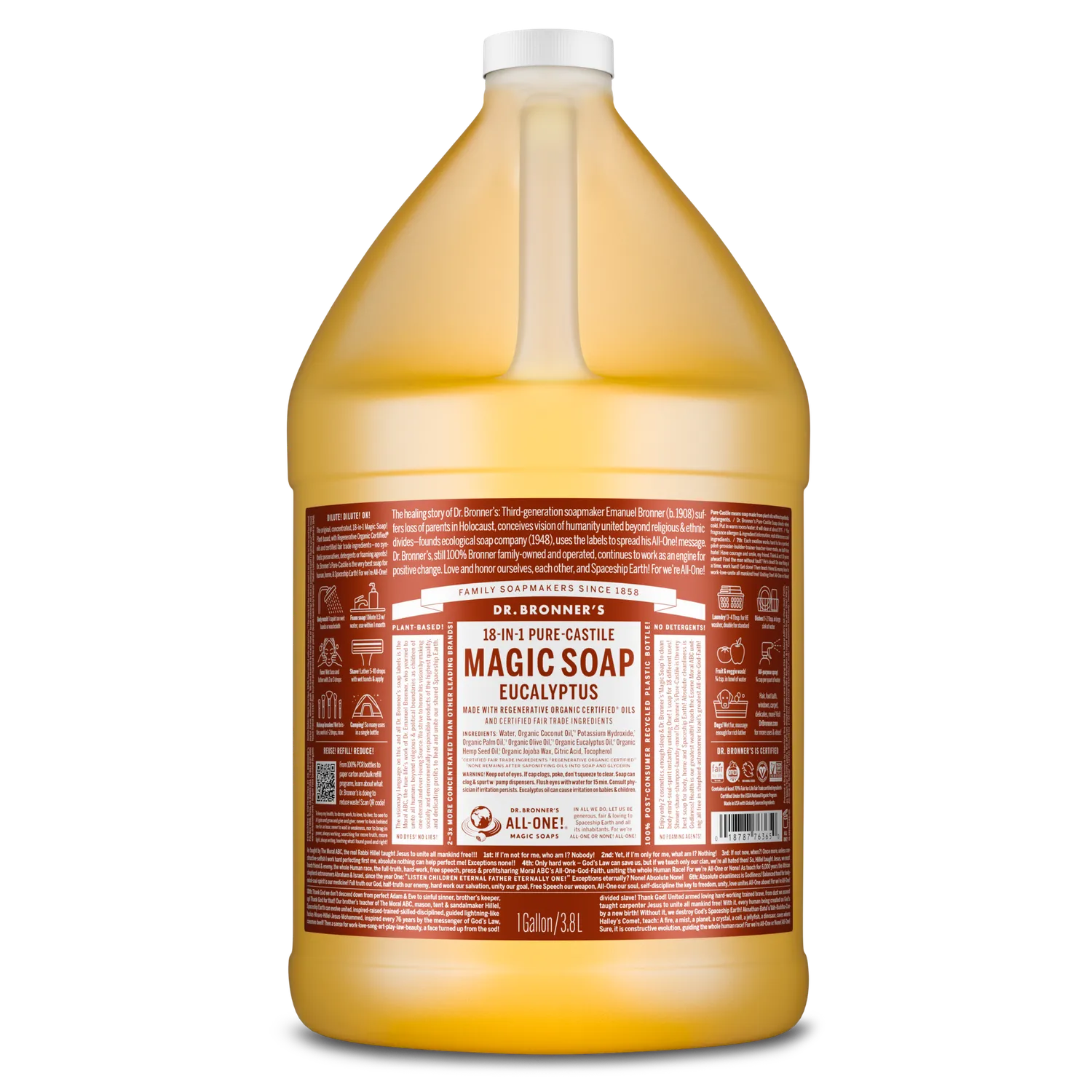Dr. Bronner's Eucalyptus Pure-Castile flydende sæbe 237 ml frisk