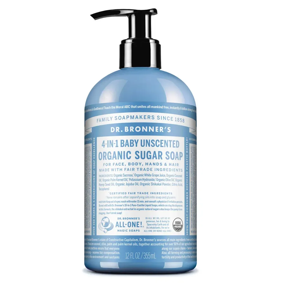 Dr. Bronner's Organic Sugar Unscented sukkersæbe uparfumeret