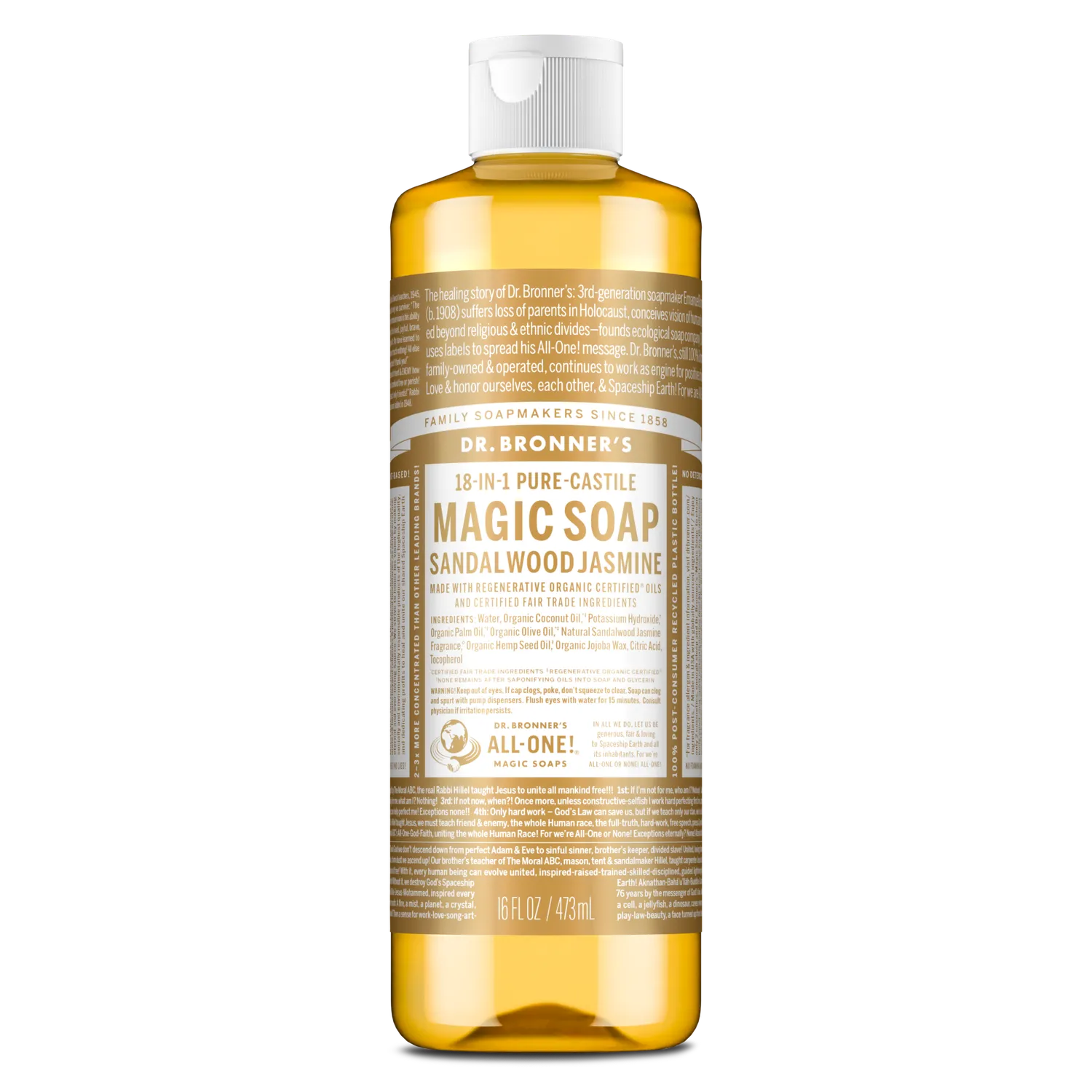 Dr. Bronner's Pure-Castile Sandalwood Jasmine flydende sæbe 2 oz