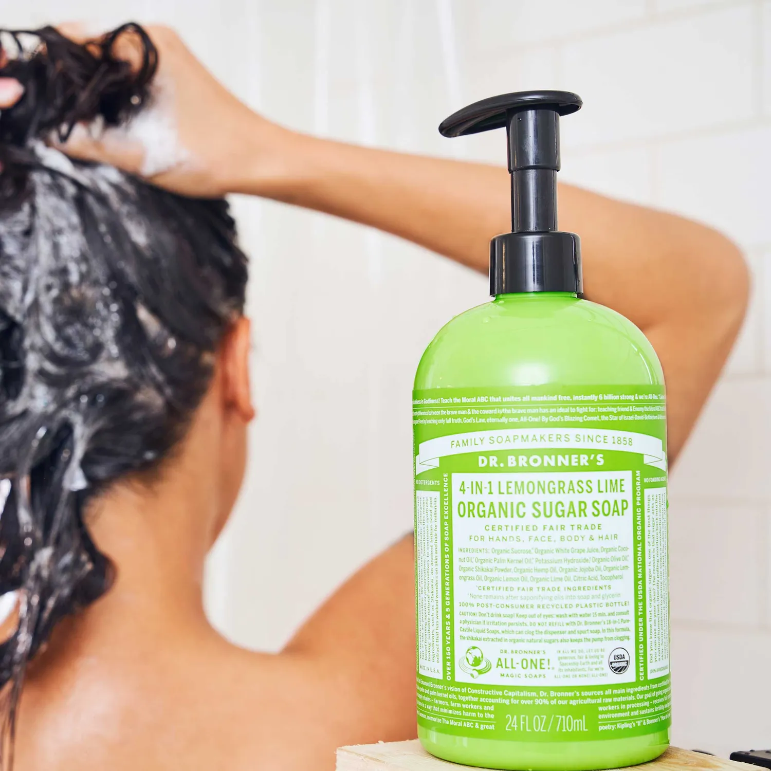 Dr. Bronner's Lemongrass flydende sukker-sæbe 355 ml citrus