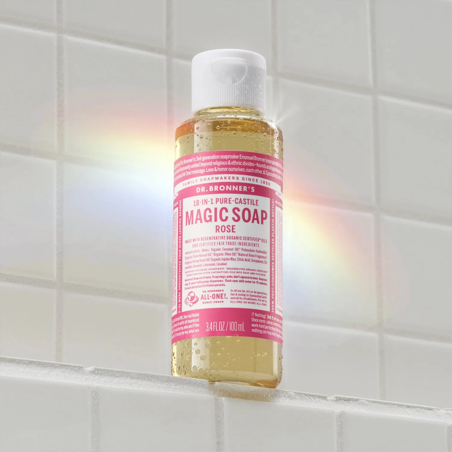 Dr. Bronner's Rose Pure-Castile flydende sæbe 32 oz