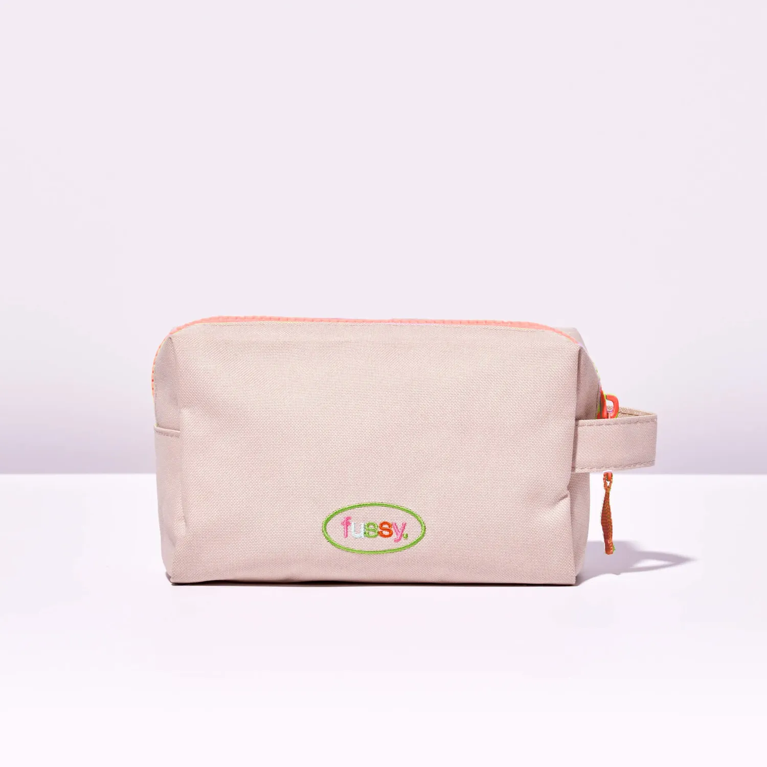 Fussy Recycled Washbag toilettaske neon beige genbrug