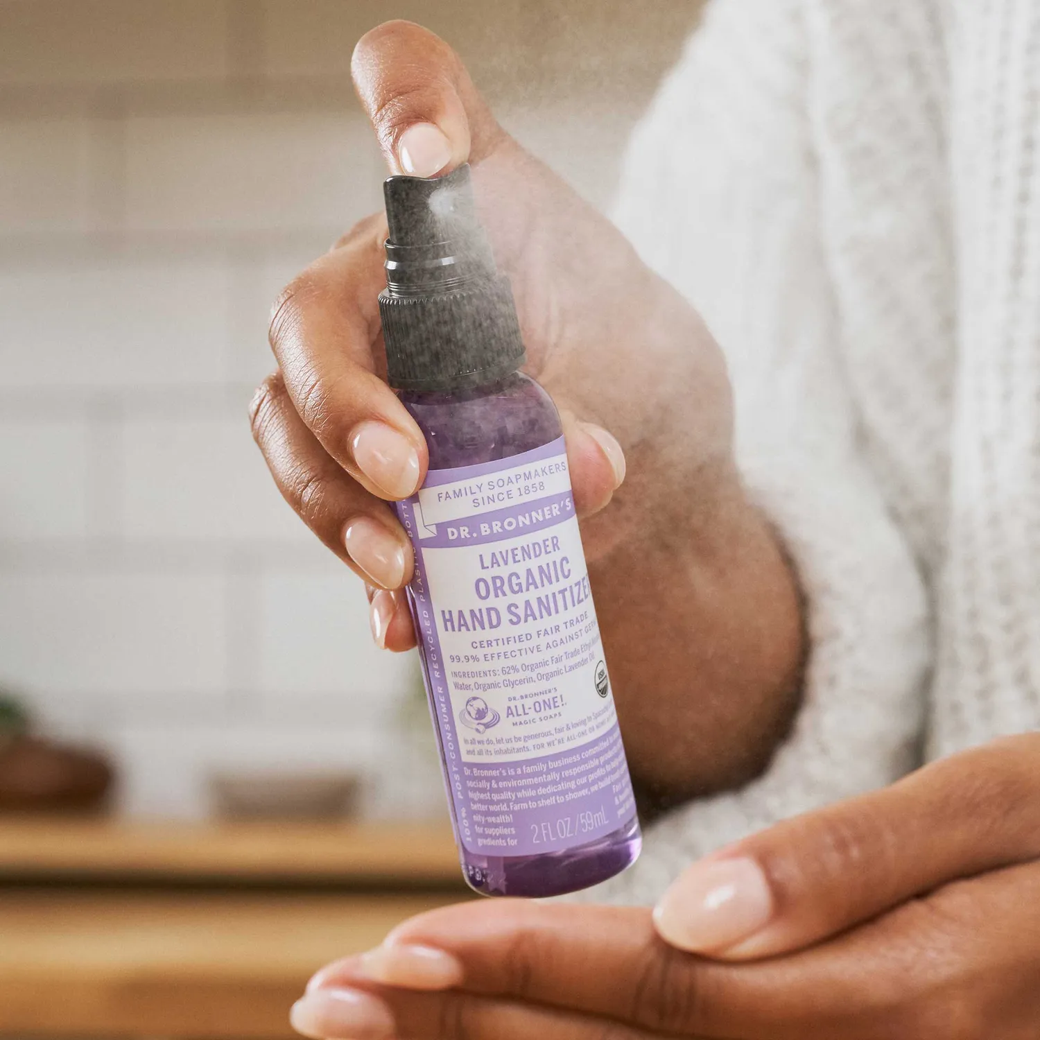 Dr. Bronner's Hand Sanitizer håndsprit 2-pak lavendel økologisk