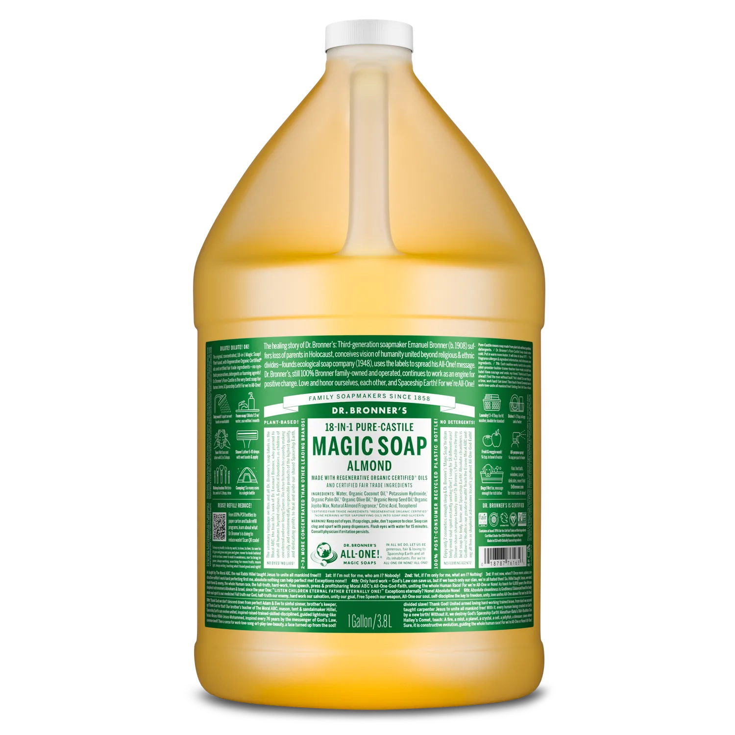 Dr. Bronner's Pure-Castile Almond flydende sæbe 32 oz sød