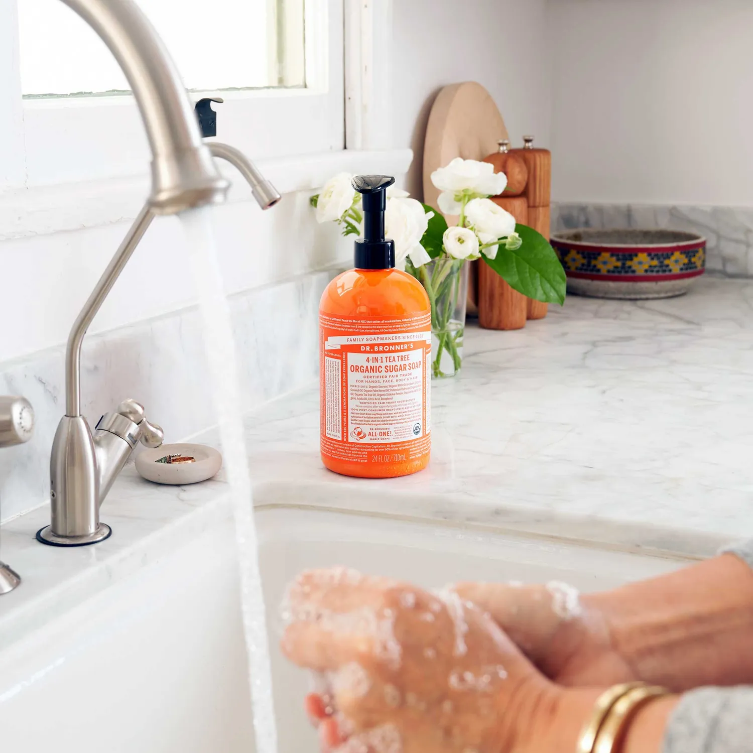 Dr. Bronner's Organic Sugar Tea Tree flydende sæbe 12 oz
