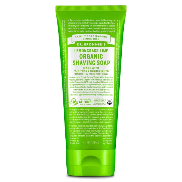 Dr. Bronner's Organic Shaving barbersæbe 7 oz lemongrass