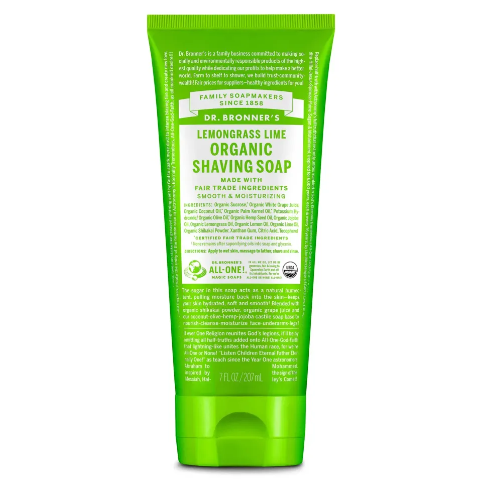 Dr. Bronner's Organic Shaving barbersæbe 7 oz lemongrass