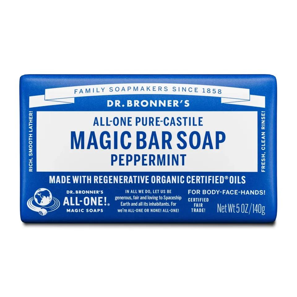Dr. Bronner's Pure-Castile Peppermint sæbebar 5 oz kølende