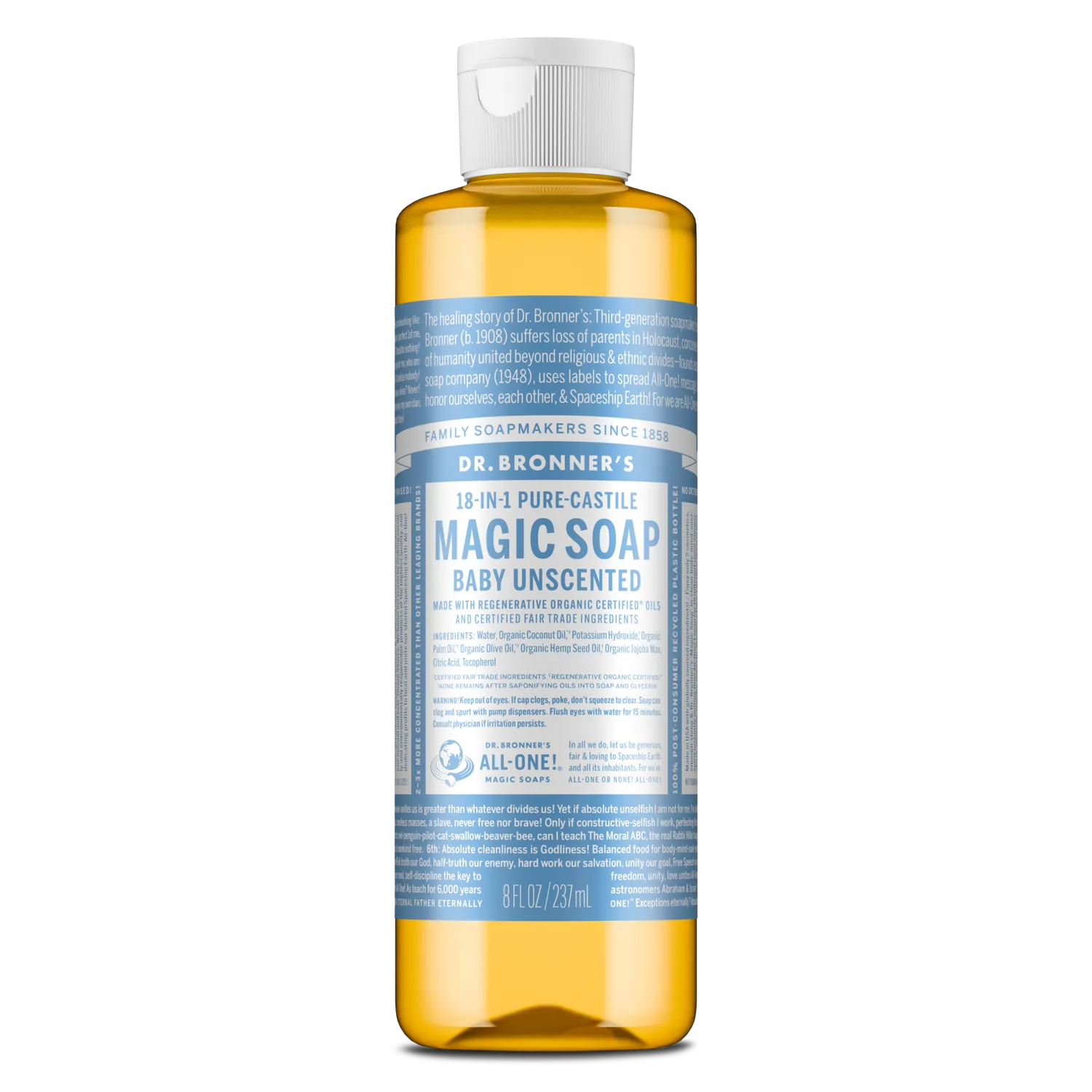 Dr. Bronner's Baby flydende sæbe uparfumeret mild