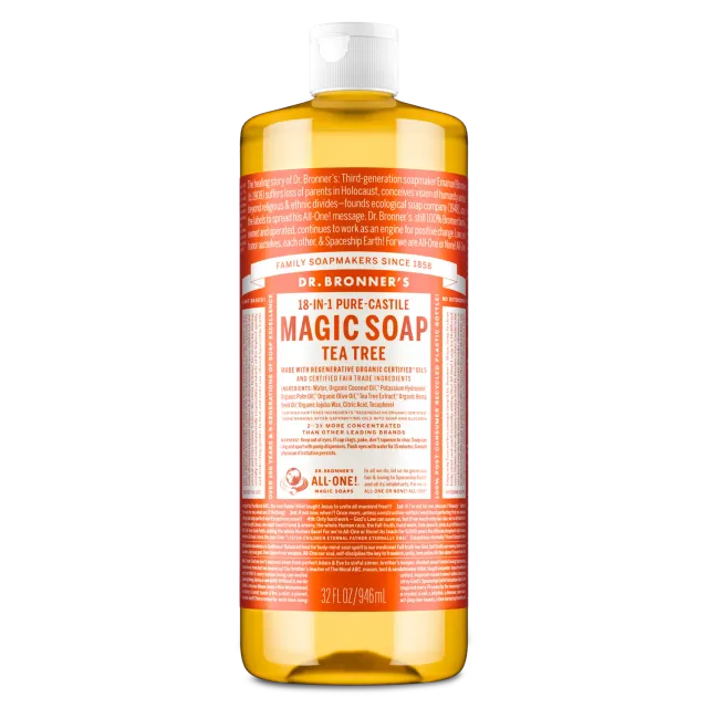 Dr. Bronner's Pure-Castile Tea Tree flydende sæbe 32 oz frisk