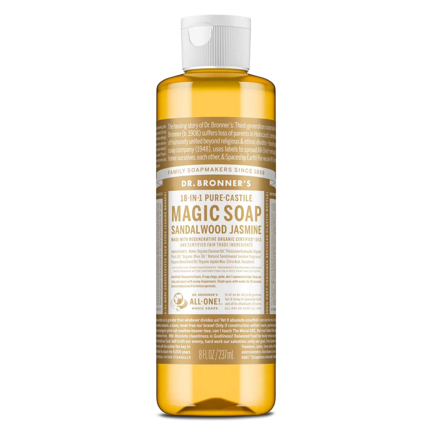 Dr. Bronner's Pure-Castile Sandalwood Jasmine flydende sæbe 2 oz