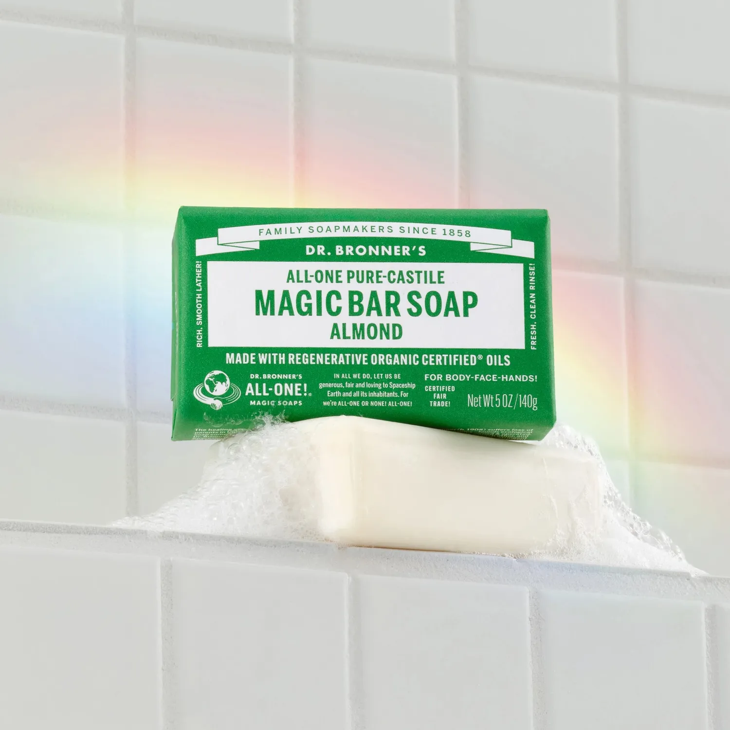 Dr. Bronner's Almond sæbebar 5 oz mild til huden