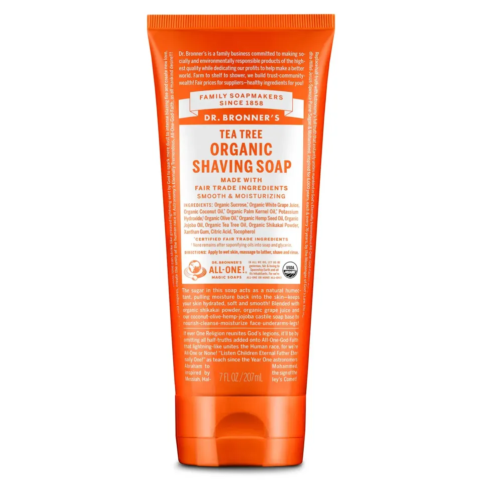 Dr. Bronner's Shaving Soap barbersæbe 7 oz tea tree økologisk