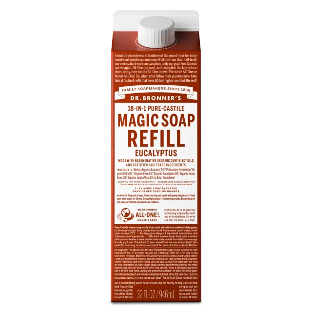 Dr. Bronner's Pure-Castile Eucalyptus flydende sæbe refill 32 oz