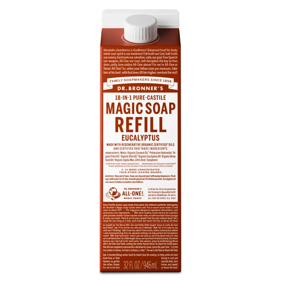 Dr. Bronner's Pure-Castile Eucalyptus flydende sæbe refill 32 oz
