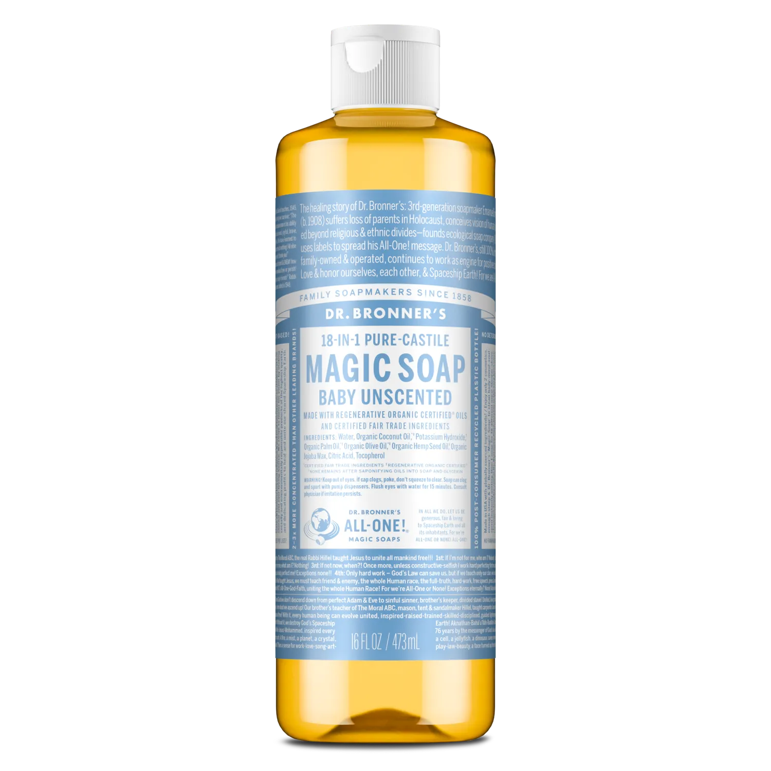 Dr. Bronner's Baby flydende sæbe uparfumeret mild