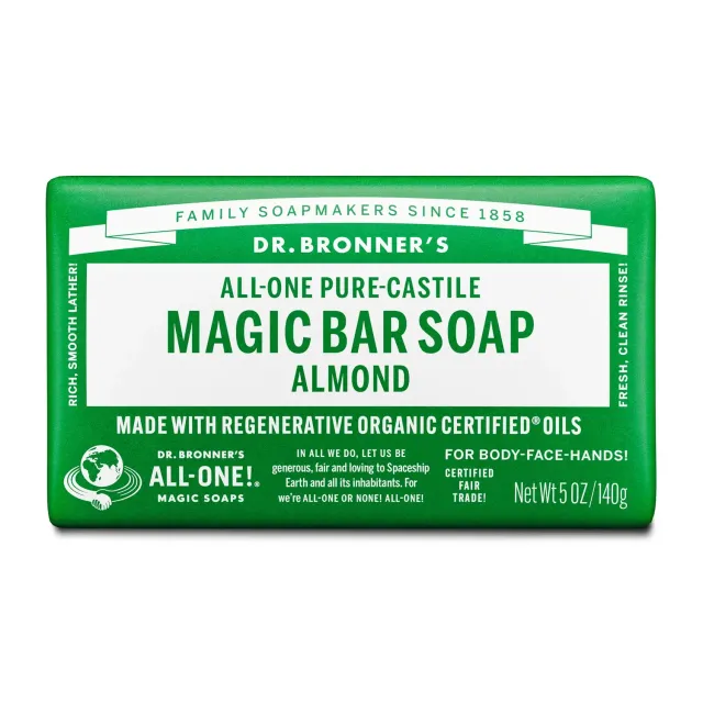 Dr. Bronner's Almond sæbebar 5 oz mild til huden