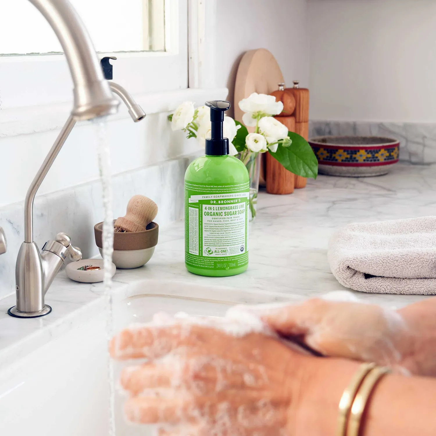 Dr. Bronner's Lemongrass flydende sukker-sæbe 355 ml citrus