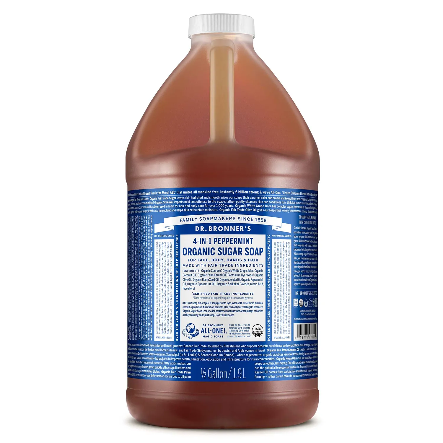 Dr. Bronner's Organic Sugar Peppermint flydende sæbe 12 oz