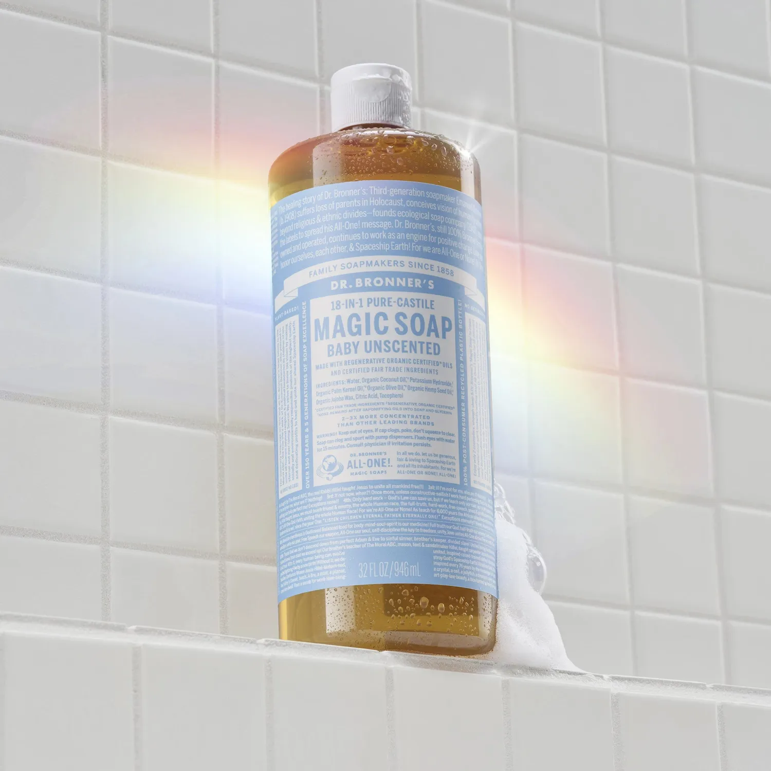 Dr. Bronner's Baby flydende sæbe uparfumeret mild