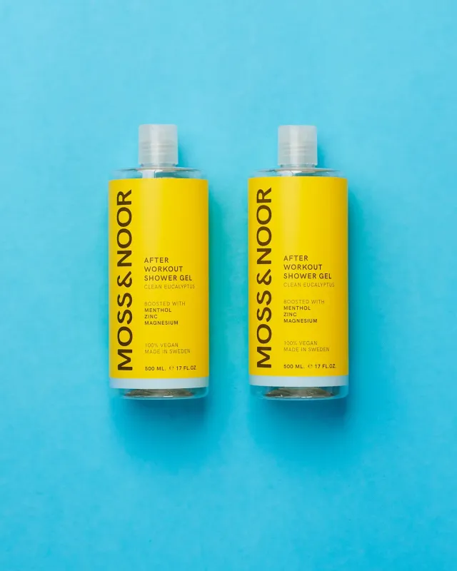 Moss Noor After Workout Shower Gel brusegel Clean Eucalyptus 2x500 ml kølende