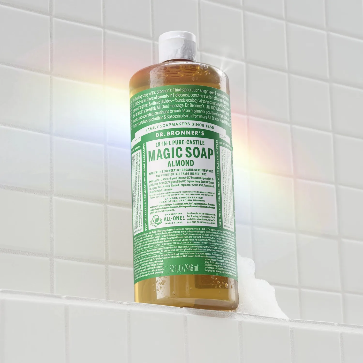 Dr. Bronner's Pure-Castile Almond flydende sæbe 32 oz sød