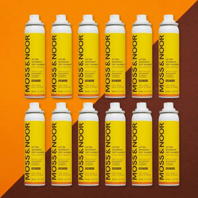 Moss Noor After Workout tørshampoo mørkt hår 12x80 ml vitamin
