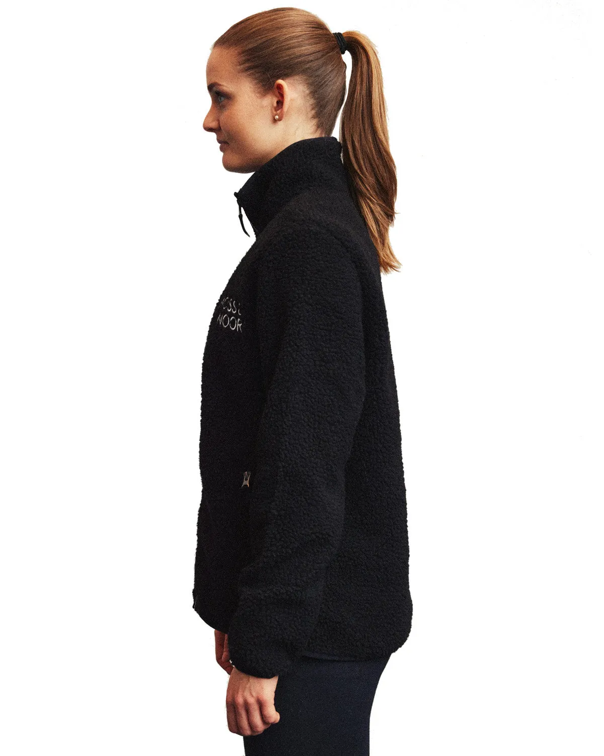 Moss Noor Fleece Pile jakke sort genbrug