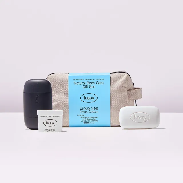Fussy Natural Body Care gavesæt deodorant + sæbebar