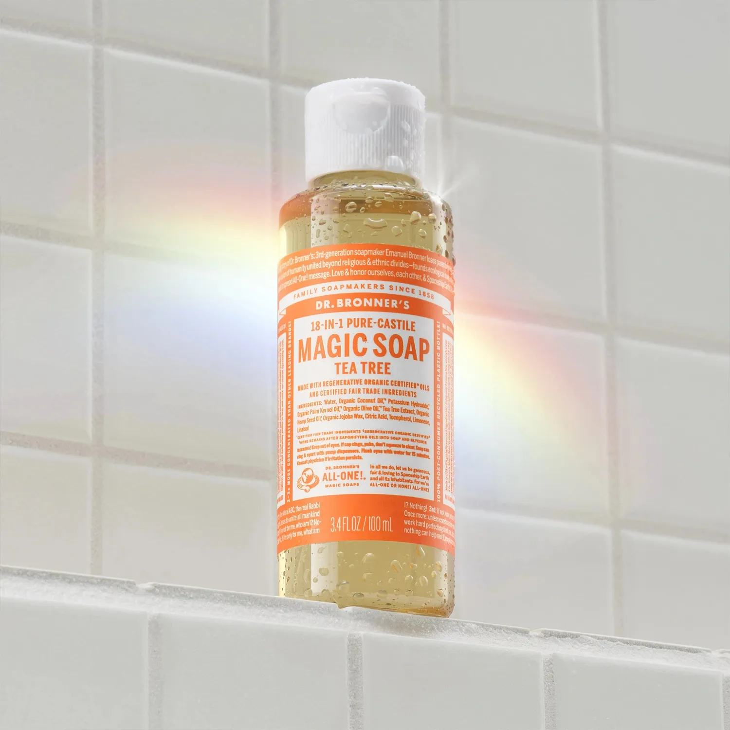 Dr. Bronner's Pure-Castile Tea Tree flydende sæbe 32 oz frisk