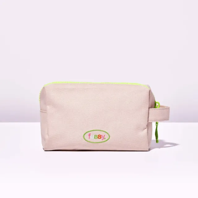Fussy Recycled Washbag toilettaske neon beige genbrug