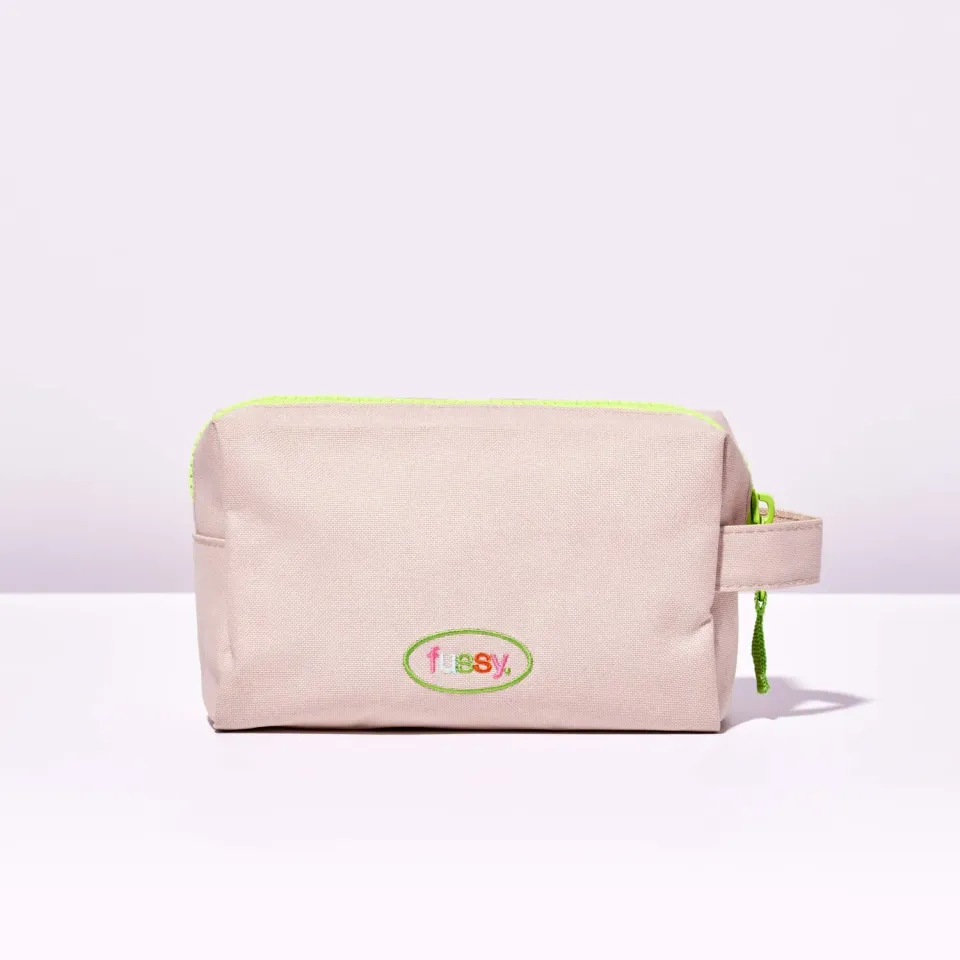 Fussy Recycled Washbag toilettaske neon beige genbrug