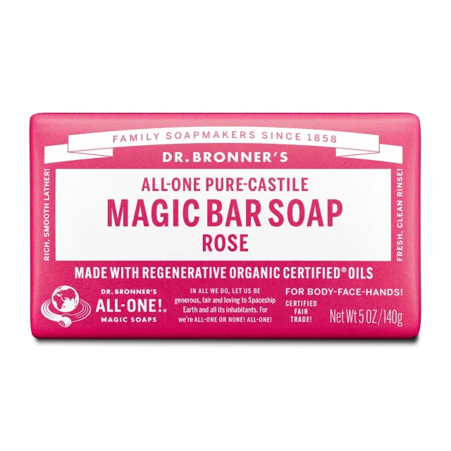 Dr. Bronner's Rose sæbebar 5 oz blomsterduft