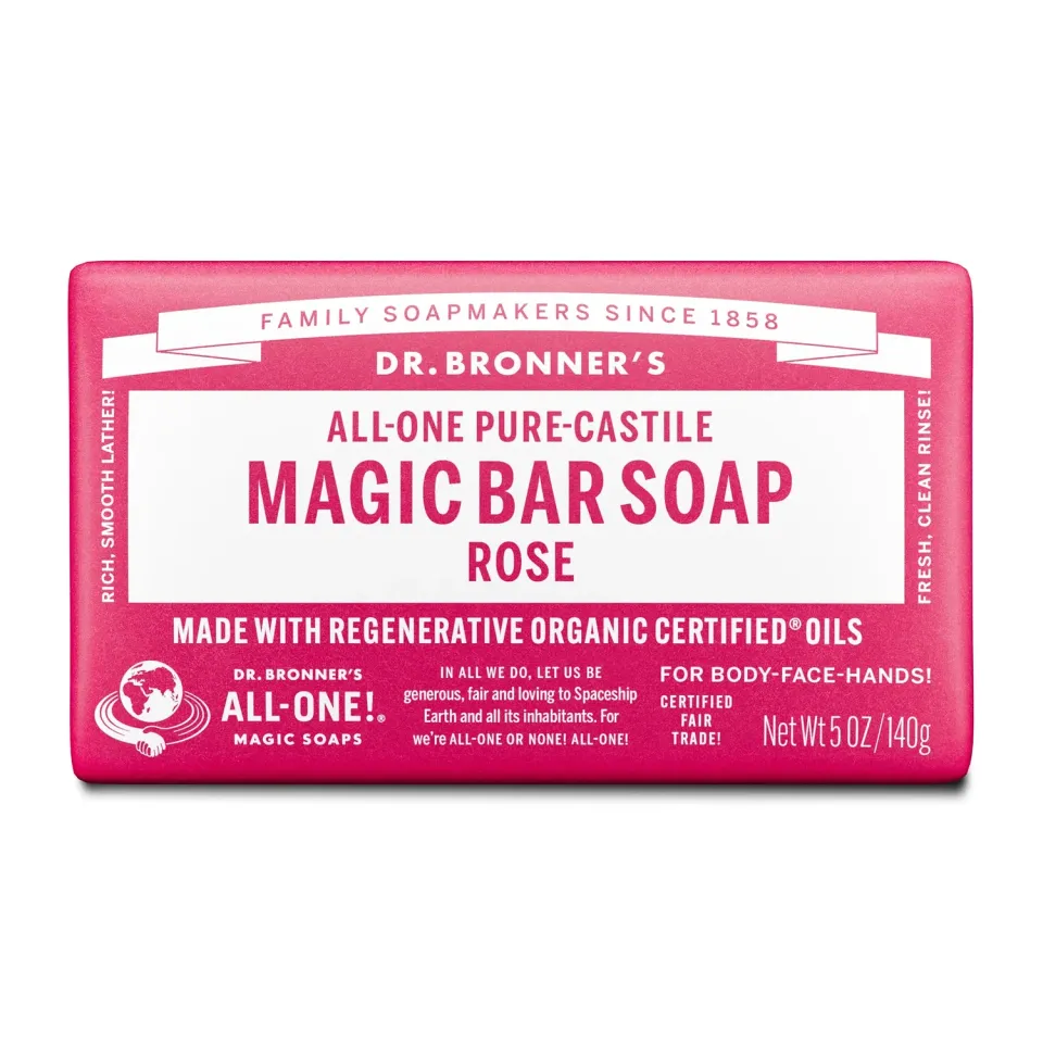 Dr. Bronner's Rose sæbebar 5 oz blomsterduft