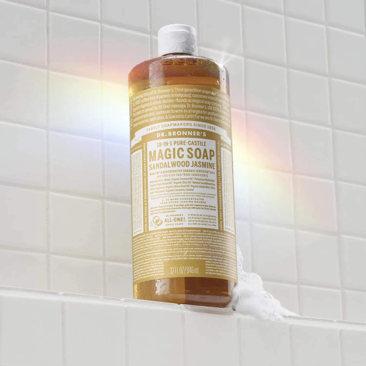 Dr. Bronner's Pure-Castile Sandalwood Jasmine flydende sæbe 2 oz