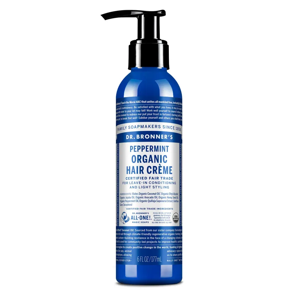 Dr. Bronner's Organic Hair Creme Peppermint hårcreme 6 oz let hold