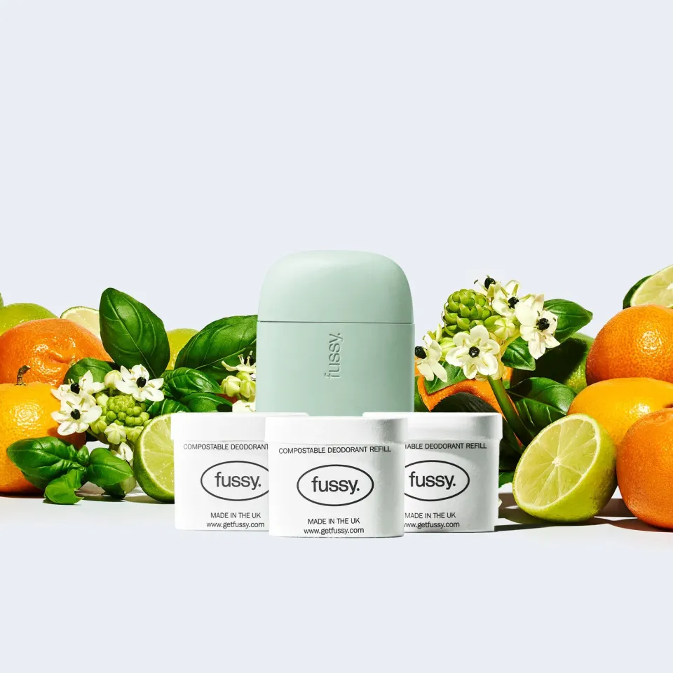 Fussy Tropic Tonic pakke deodorant 1+3 citrus mintgrøn