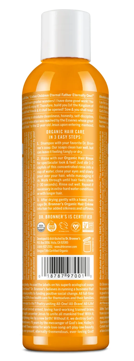 Dr. Bronner's Citrus hårskyl 8 oz med frisk duft