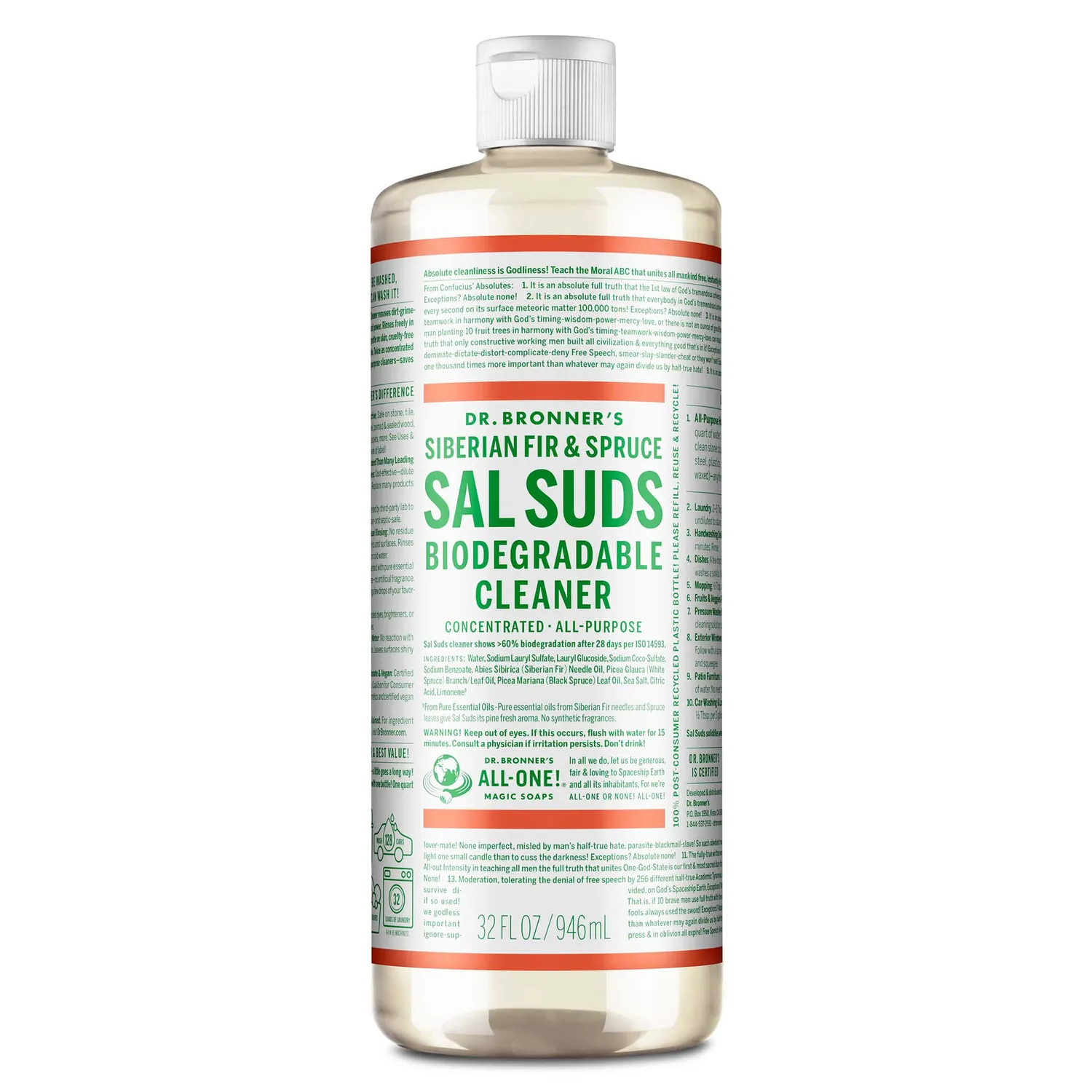 Dr. Bronner's Sal Suds rengøringsmiddel 16 oz gran