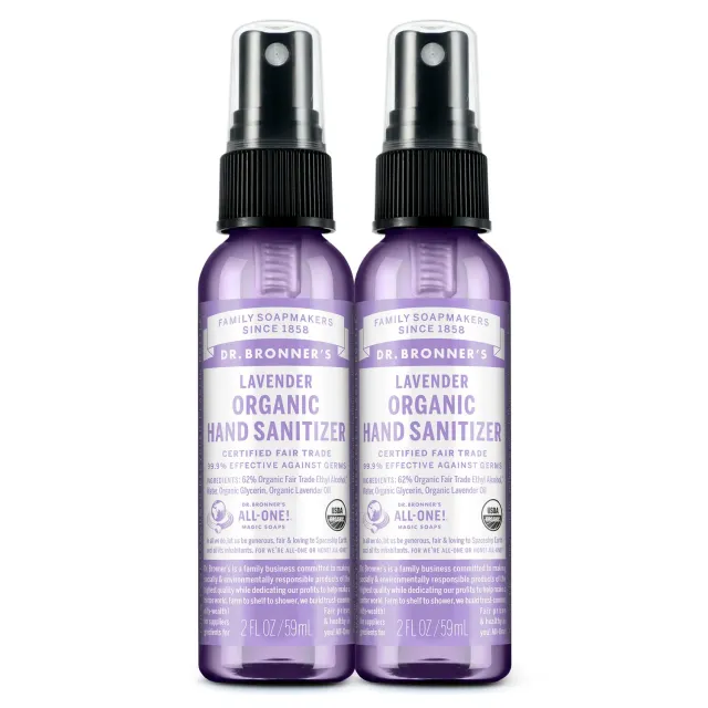 Dr. Bronner's Hand Sanitizer håndsprit 2-pak lavendel økologisk