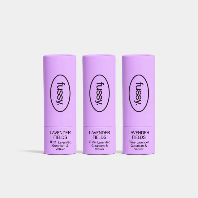 Fussy Lavender Fields mini deodorant 3-pak mild