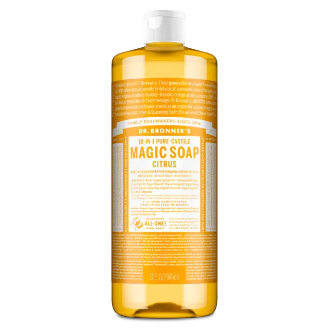 Dr. Bronner's Pure-Castile Citrus flydende sæbe 32 oz frisk