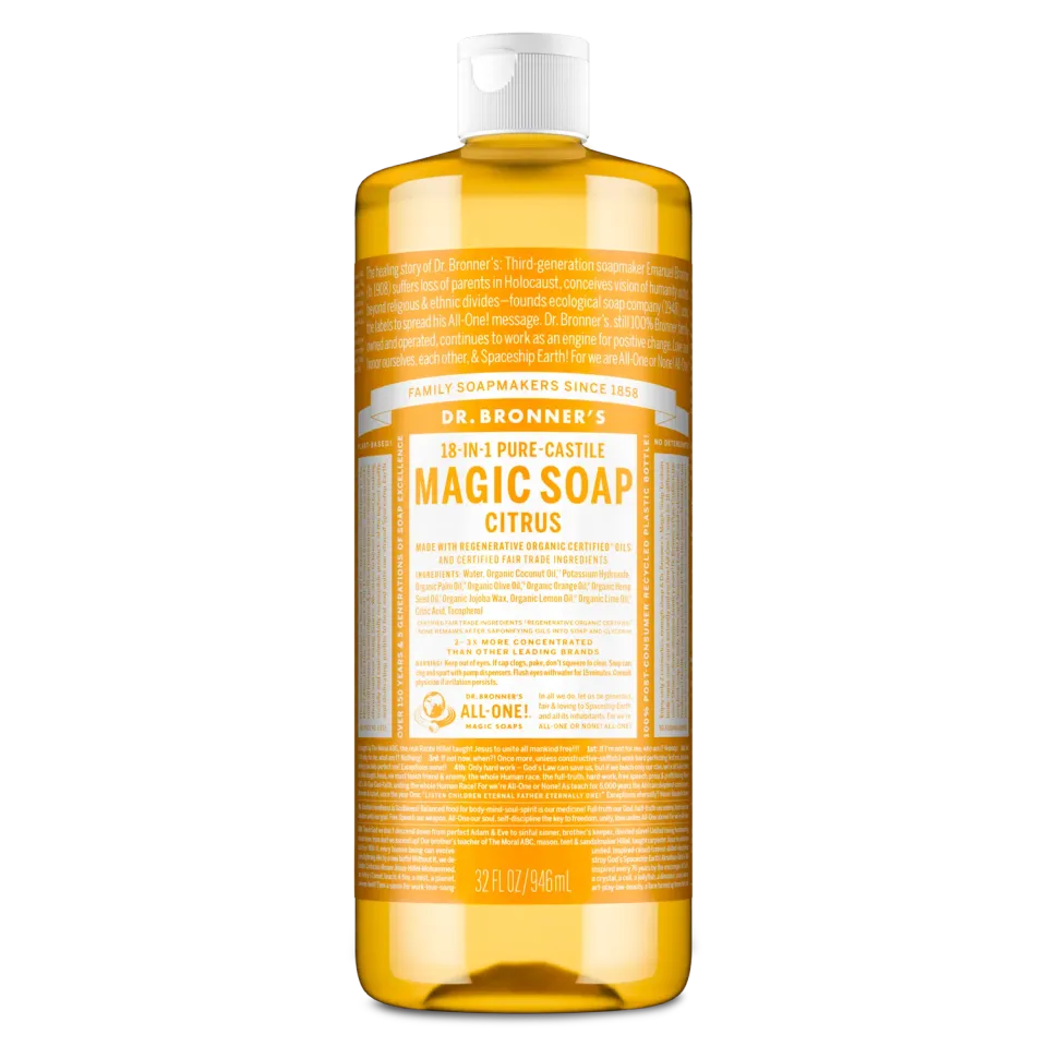 Dr. Bronner's Pure-Castile Citrus flydende sæbe 32 oz frisk