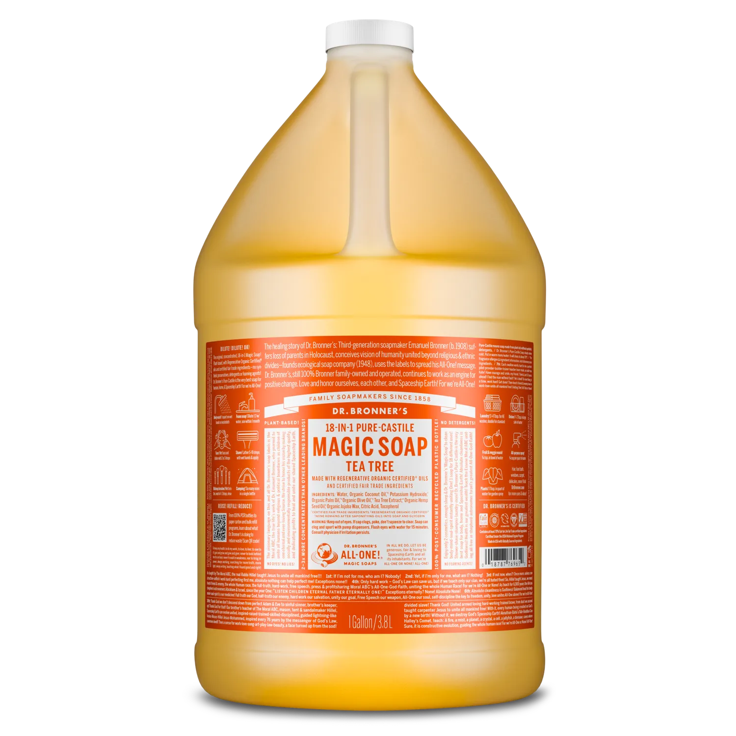 Dr. Bronner's Pure-Castile Tea Tree flydende sæbe 32 oz frisk