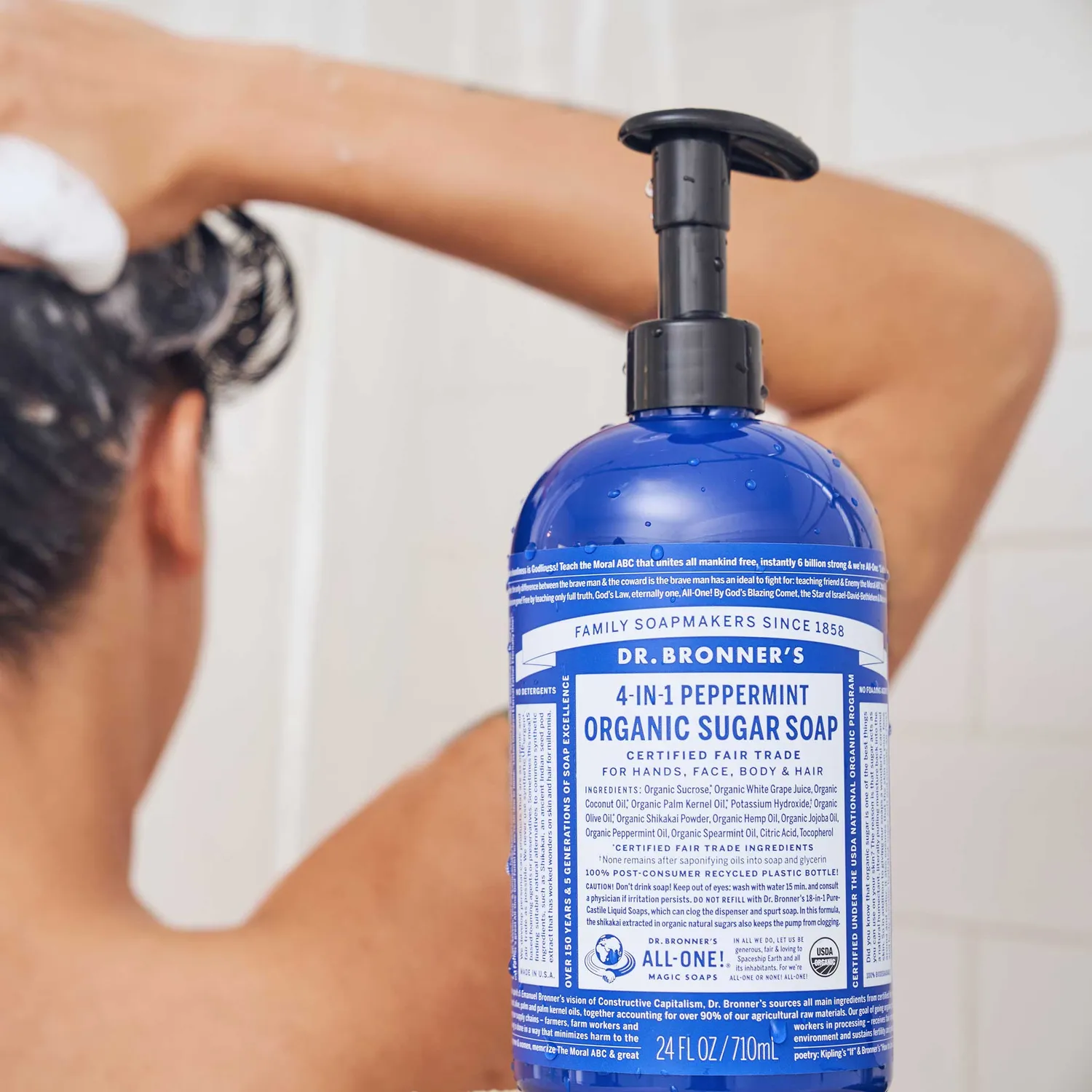 Dr. Bronner's Organic Sugar Peppermint flydende sæbe 12 oz